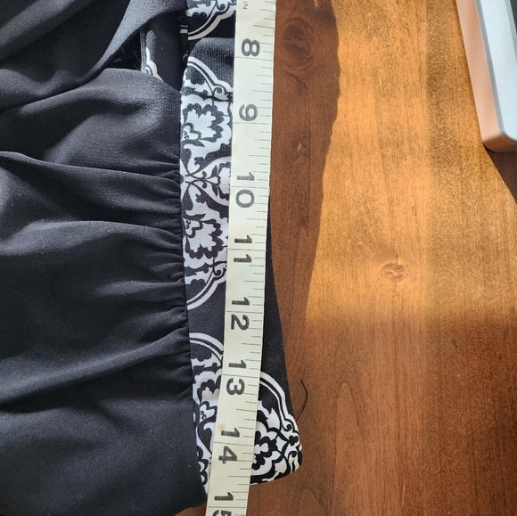 WHBM Black Monochrome Patterned Women's  Stretch  Tube Top Size S - Picture 5 of 7